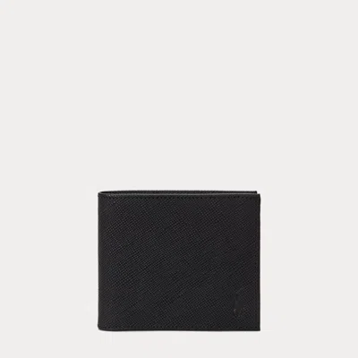 Polo Ralph Lauren Saffiano Leather Billfold Wallet In Black