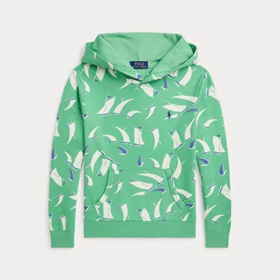 Polo Ralph Lauren Kids' Sailboat-print French Terry Hoodie In Deco Salis Print,green