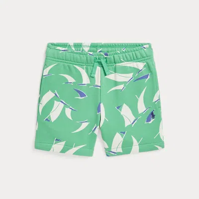Polo Ralph Lauren Kids' Sailboat-print French Terry Short In Deco Sails Print,green