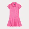 Polo Ralph Lauren Sailboat-print Stretch Mesh Polo Dress In Mini Sailing/white