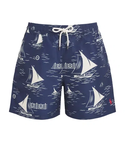 Polo Ralph Lauren Sailboat-print Swim Trunks In Animal Print