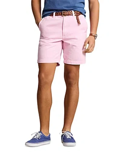 Polo Ralph Lauren Men's 8.5" Straight-fit Linen Cotton Chino Shorts In Florida Pink