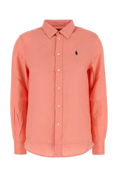 Polo Ralph Lauren Salmon Linen Shirt In Pink