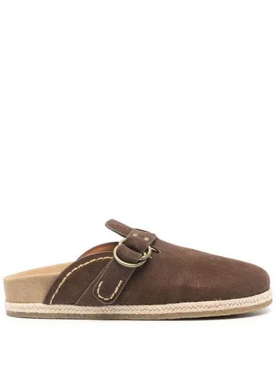 Polo Ralph Lauren Turbach Suede Slippers In Brown