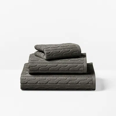 Polo Ralph Lauren Sanders Cable Bath Towels In Charcoal