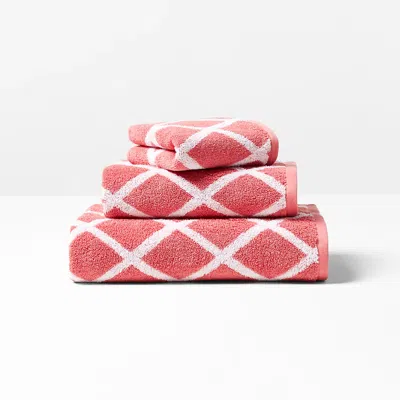 Polo Ralph Lauren Sanders Diamond Bath Towels In Red Rose