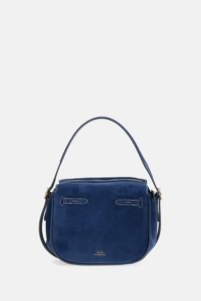 Polo Ralph Lauren Satchel Suede Small Bag In Blue
