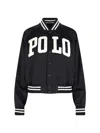 Polo Ralph Lauren Satin Bomber Jacket With Contrast Details In Black