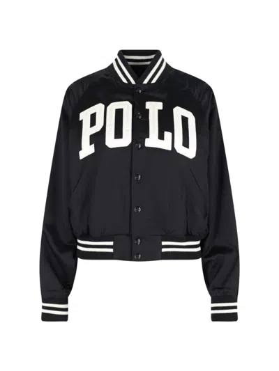 POLO RALPH LAUREN SATIN BOMBER JACKET WITH CONTRAST DETAILS