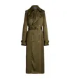 Polo Ralph Lauren Satin Carlton Trench Coat In Green
