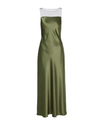 Polo Ralph Lauren Satin Gown In Green