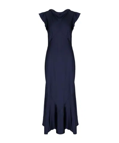 Polo Ralph Lauren Satin Long-length Dress In Blue