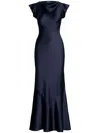 Polo Ralph Lauren Double-faced Satin Dress In Blue