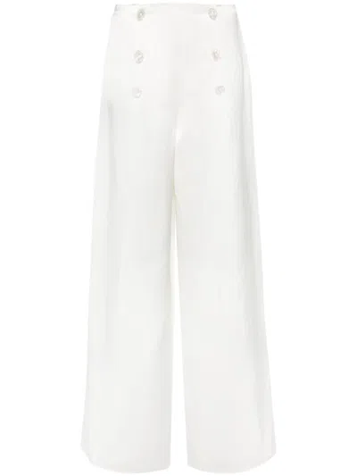 Polo Ralph Lauren Satin Wide-leg Trousers In White