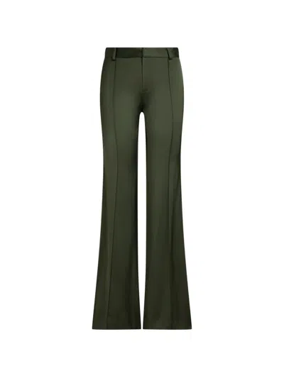 Polo Ralph Lauren Satin-finish Flared Trousers In Green