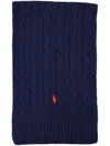 Polo Ralph Lauren Scarf Classic Wool Blend Accessories In Blue