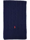 Polo Ralph Lauren Scarf Classic Wool Blend Accessories In Blue