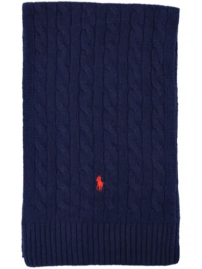 Polo Ralph Lauren Wool Blend Scarf In Blue