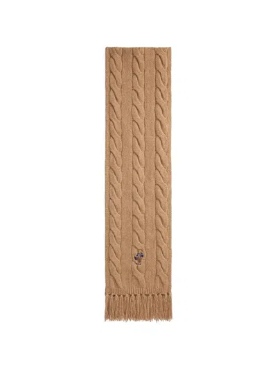 Polo Ralph Lauren Scarf Wool Blend "" In Beige