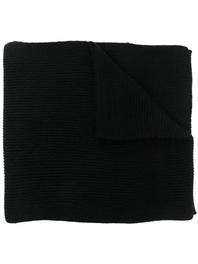 Polo Ralph Lauren Embroidered-logo Knitted Scarf In Schwarz