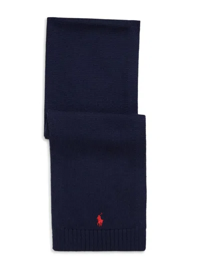 Polo Ralph Lauren Kids' Sciarpa Logo In Lana In Blue