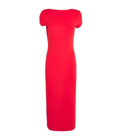 Polo Ralph Lauren Scoop-back Midi Dress In Red