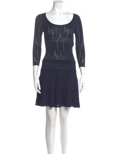 Pre-owned Polo Ralph Lauren Scoop Neck Mini Dress In Blue