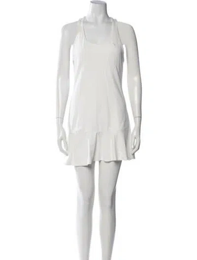 Pre-owned Polo Ralph Lauren Scoop Neck Mini Dress In Neutrals