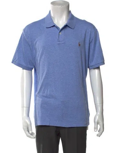 Pre-owned Polo Ralph Lauren Scoop Neck Short Sleeve Polo Shirt In Blue