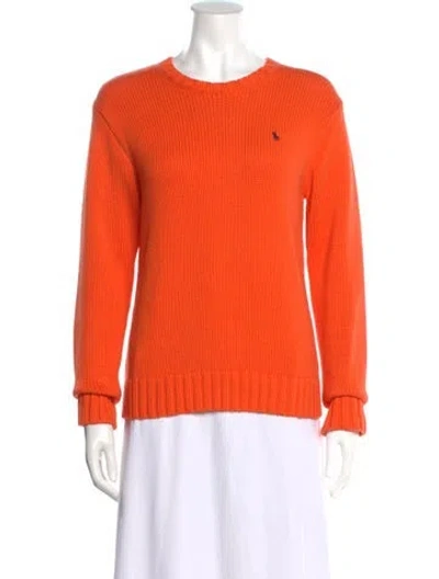 Pre-owned Polo Ralph Lauren Scoop Neck Sweater In Orange