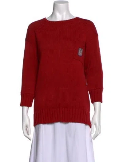 Pre-owned Polo Ralph Lauren Scoop Neck Sweater In Red