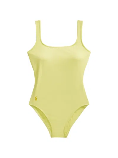 Polo Ralph Lauren Scoop-back Swimsuit In Yellow