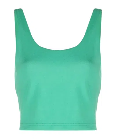 Polo Ralph Lauren Scoop-neck Cropped Tank Top In Green