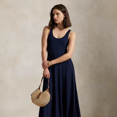 Polo Ralph Lauren Scoopneck Jersey Dress In Ink
