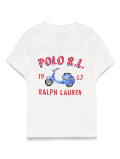 Polo Ralph Lauren Babies' Scooter-print T-shirt In White
