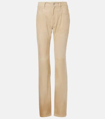 POLO RALPH LAUREN SCOTTIE LOW-RISE LEATHER STRAIGHT PANTS