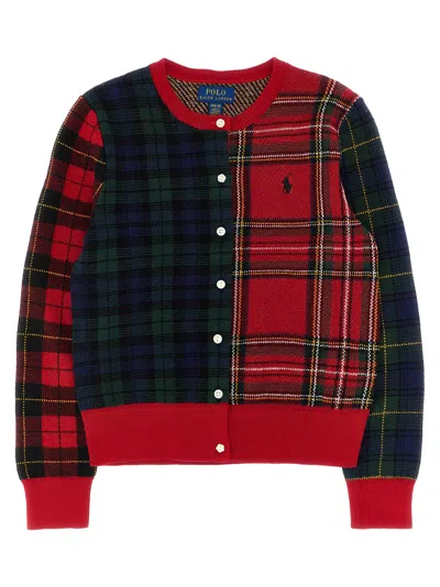 Polo Ralph Lauren Scottish Cardigan And Top Set In Red