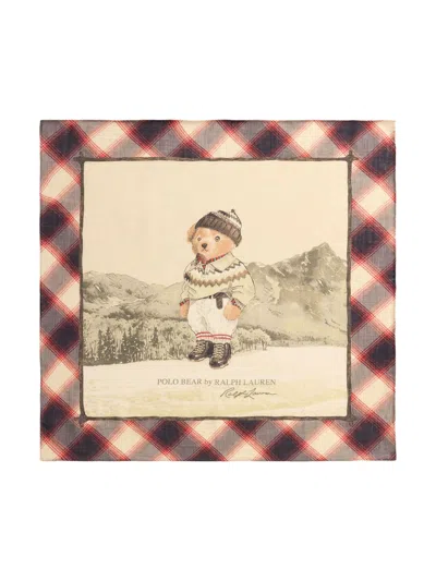 Polo Ralph Lauren Scottish Scarf With Teddy Bear In Multi