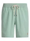 Polo Ralph Lauren Mens Traveller Striped Swim Shorts Raft Green Seersucker Xxl In Green