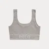 Polo Ralph Lauren Seamless Cropped Scoopneck Tank In Gray