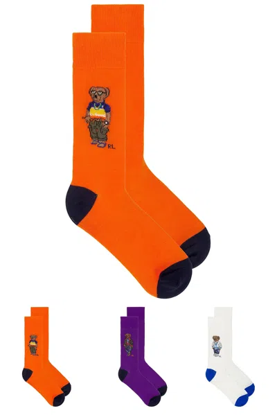 Polo Ralph Lauren Seasonal Bear Socks 3-pack Gift Box In Multi