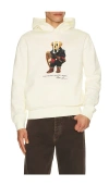 Polo Ralph Lauren Seasonal Fleece Novelty Bear Hoodie In White