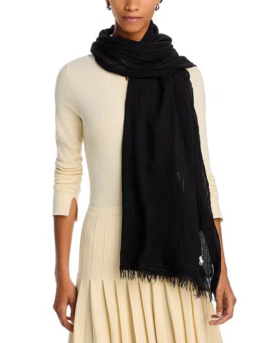 Polo Ralph Lauren Seasonless Signature Solid Scarf In Black