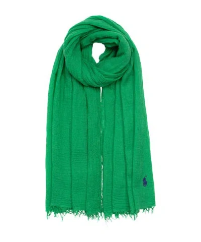 Polo Ralph Lauren Seasonless Signature Solid Scarf In Green