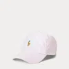 Polo Ralph Lauren Striped Cotton Blend Baseball Hat With Iconic Embroidery In Carmel Pink Seersucker