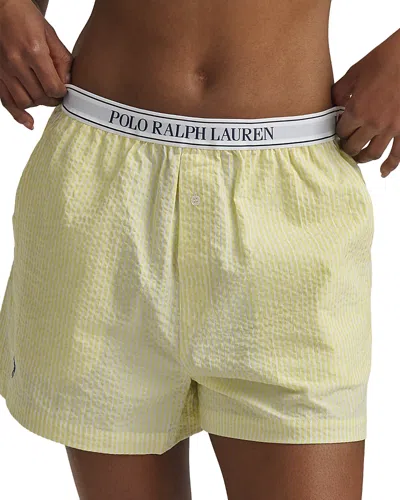 Polo Ralph Lauren Seersucker Boxer Shorts In Green
