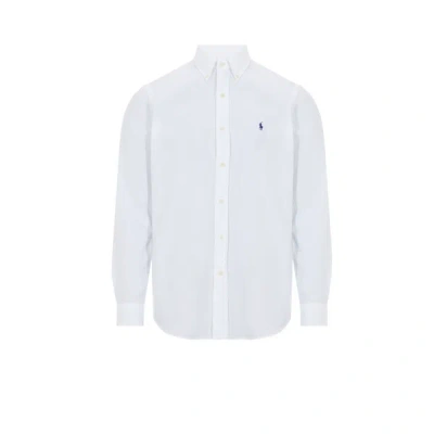 Polo Ralph Lauren Long-sleeved Button-down Shirt With Tailored Fit In White