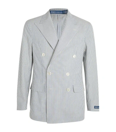 Polo Ralph Lauren Seersucker Pinstripe Jacket In Blue