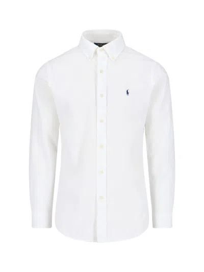Polo Ralph Lauren Long-sleeved Button-down Shirt With Tailored Fit In White