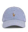Polo Ralph Lauren Logo-embroidered Striped Cotton-blend Seersucker Baseball Cap In Blue